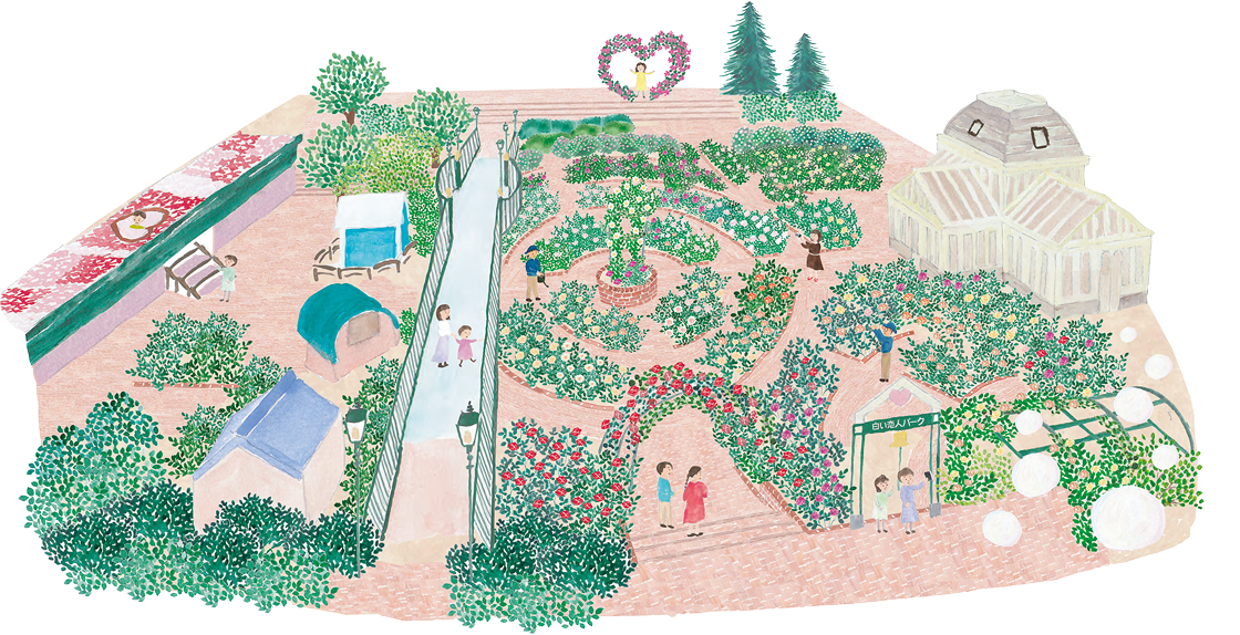 白い恋人パークの全景マップ:コイビトローズガーデン