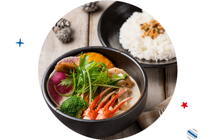 白いスープカレー ～紅ズワイガニと猿払産ホタテ～