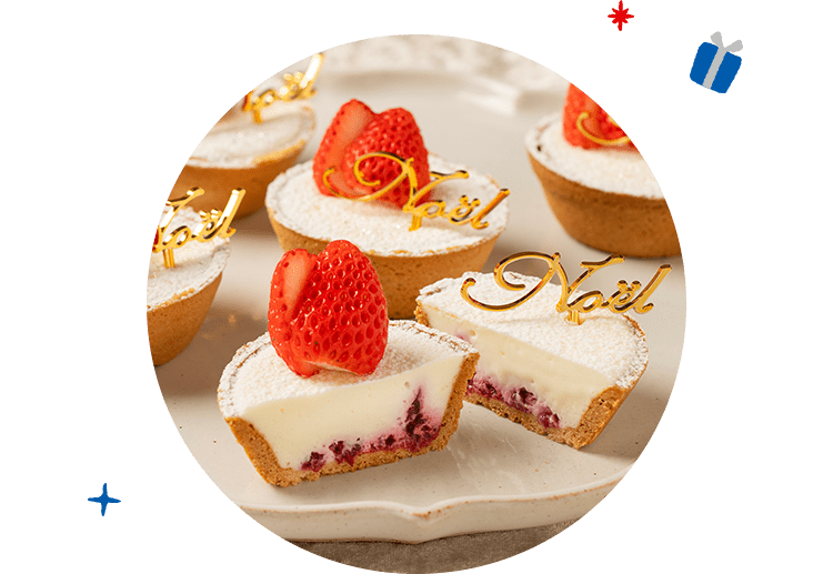 ホワイトチョコといちごのタルト