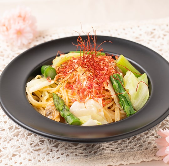 桜えびとキャベツのパスタ